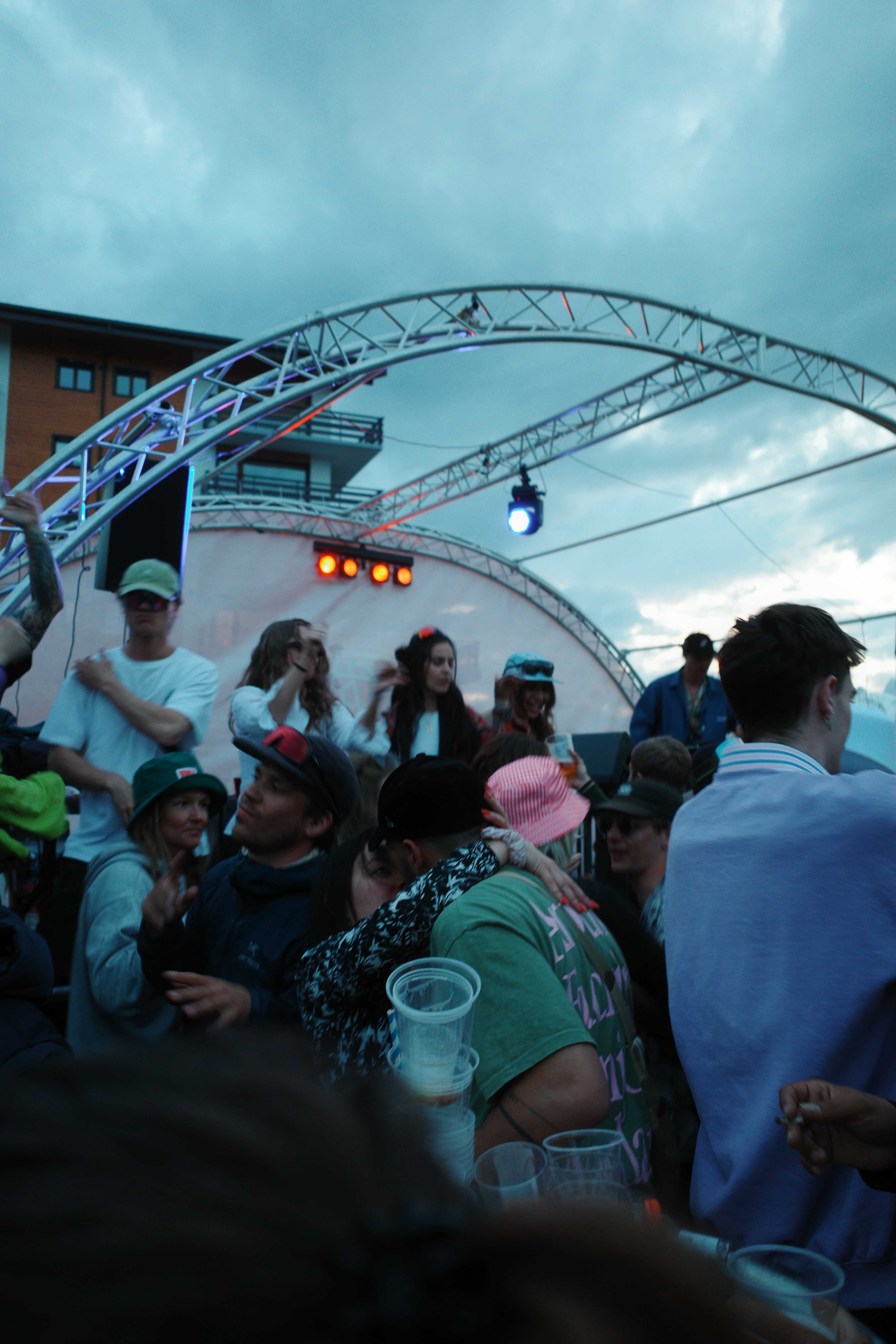 Crowd at an open-air party
