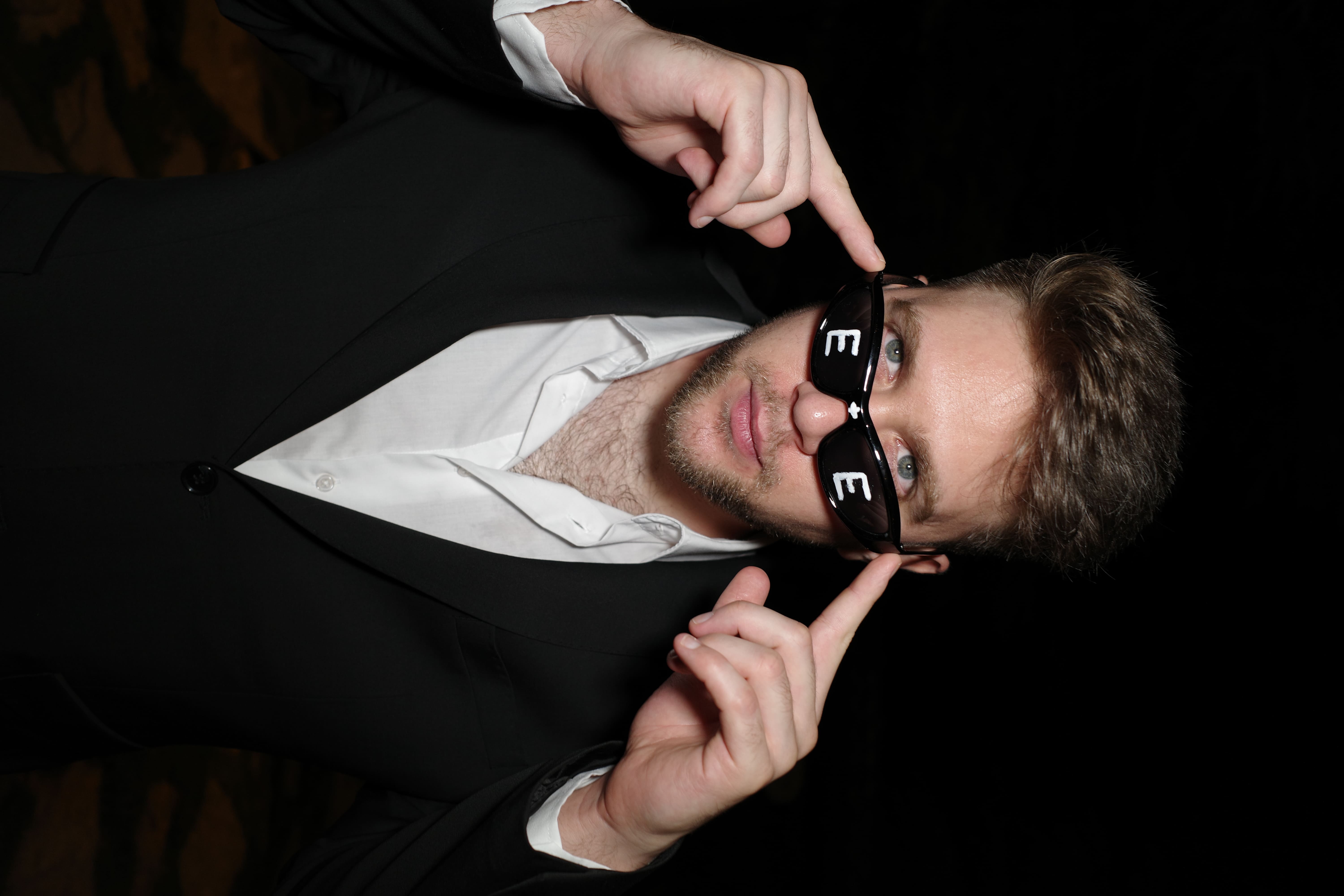 Portrait with sunglasses at night