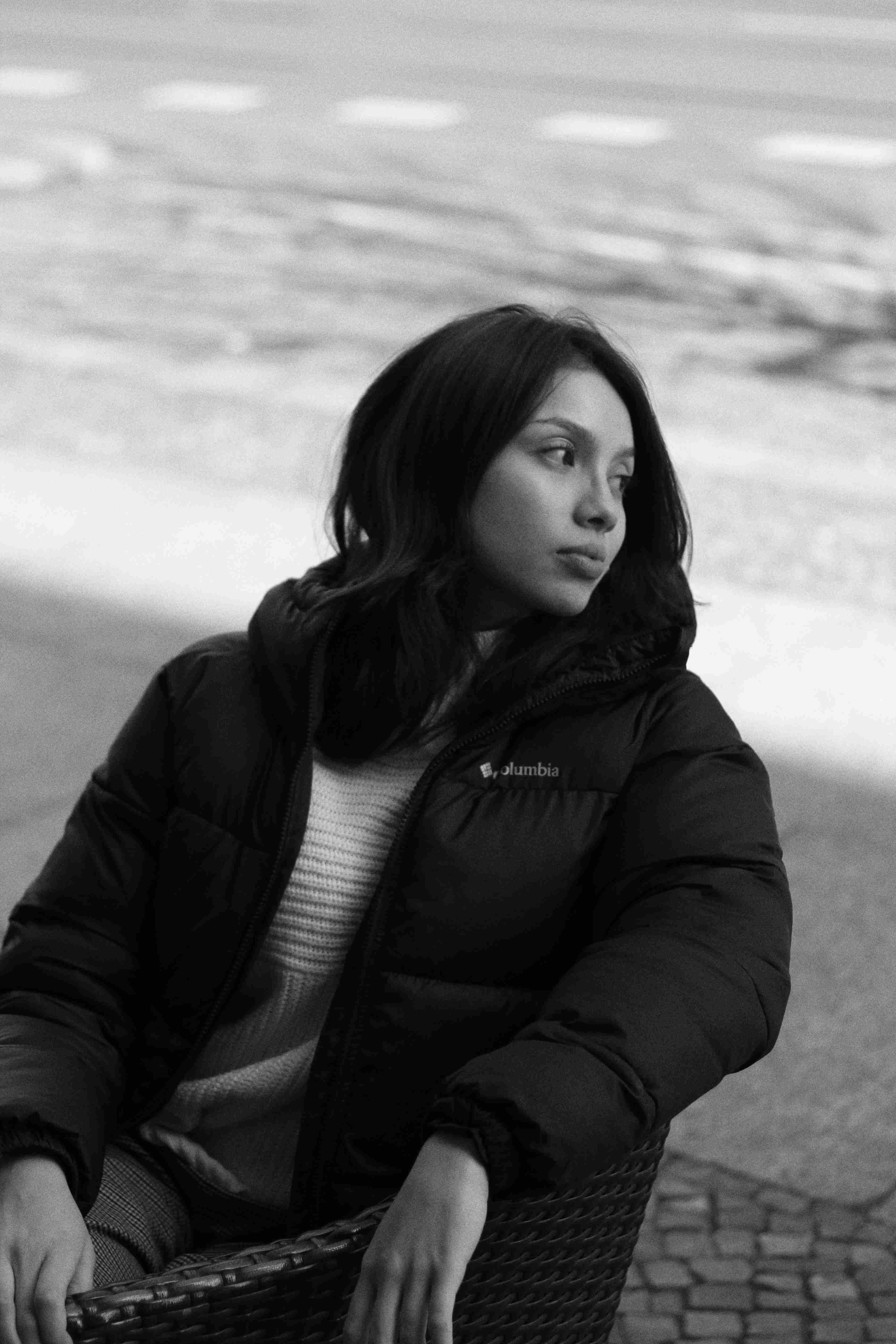 Woman seated in soft light